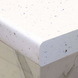 Square Edge White Sparkle Kitchen Worktop 40mm x 1000mm x 600